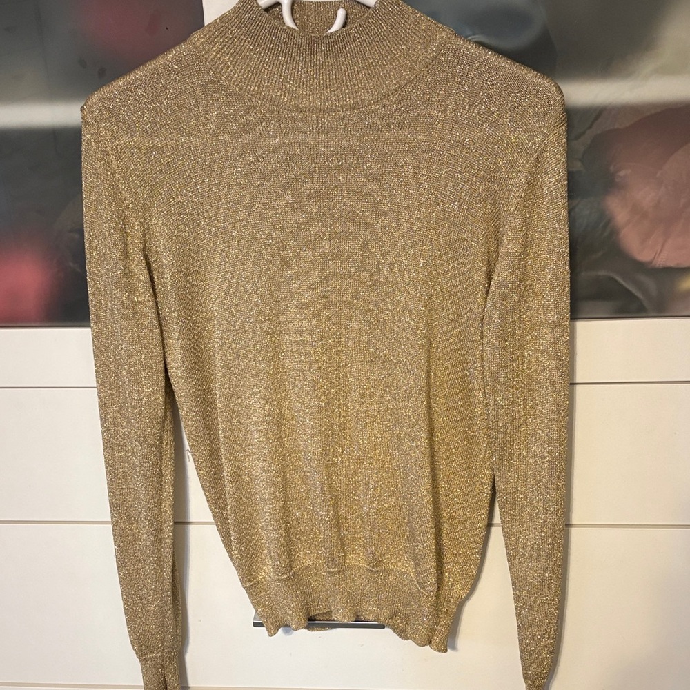 Cache Gold Turtleneck Sweater